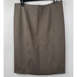 Premise Womens Large Skirt Olive 24" Length Zipper Knit Stretch Pencil